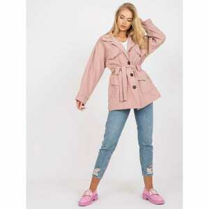 Dusty pink women's coat with a lining kép