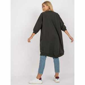 Khaki women's sweatshirt with 3/4 sleeves kép