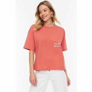 Trendyol Cinnamon Printed Loose Knitted T-Shirt kép