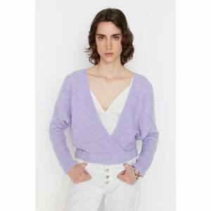 Trendyol Lilac Crop Double Breasted Detailed Knitwear Cardigan kép