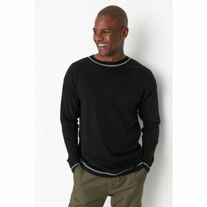 Trendyol Black Men's Oversize Fit Wide Fit Crew Neck Oversized Sweater Stitched Knitwear Sweater kép