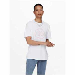White T-shirt with print ONLY & SONS Pine - Men kép