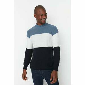 Trendyol Indigo Men's Slim Fit Half Turtleneck Knitwear Sweater kép