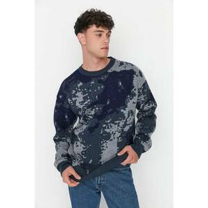Trendyol Men's Slim Fit Crew Neck Jacquard Knitwear Sweater kép
