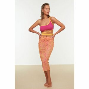 Trendyol Orange Patterned Pleated Tulle Skirt kép