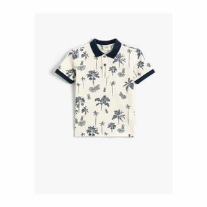 Koton Palm Printed Polo Neck T-Shirt Cotton kép