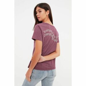 Trendyol Purple Recycle Back Printed Basic Knitted T-Shirt kép