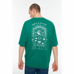 Trendyol Green Men's Oversize Fit Crew Neck Short Sleeve Printed T-Shirt kép
