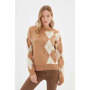 Trendyol Brown Geometric Jacquard Knitwear Sweater kép