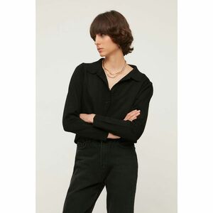 Trendyol Black Polo Collar Knitwear Sweater kép