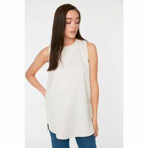 Trendyol Stone Sleeveless Crew Neck Woven Tunic kép