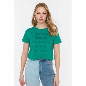 Trendyol Green Printed Basic Knitted T-Shirt kép