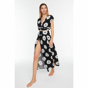 Trendyol Black-White Floral Patterned Blouse-Skirt Set kép