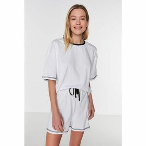 Trendyol Black and White Bedstead Stitched Knitted Pajamas Set kép