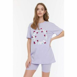 Trendyol Lilac Printed Knitted Pajamas Set kép