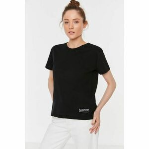 Trendyol Black printed Semi Fitted knitted T-shirt kép