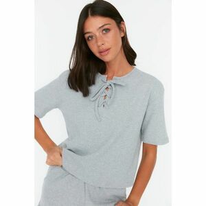Trendyol Gray Waffle Fabric Knitted Blouse kép