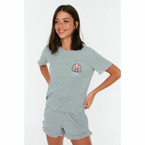 Trendyol Gray Embroidered Knitted Pajamas Set kép