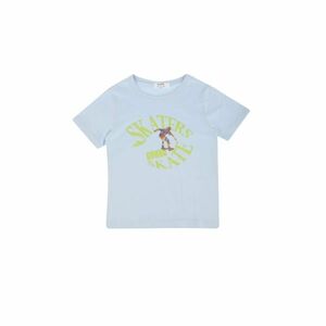 Trendyol Blue Acid Wash Printed Cycling Collar Boy Knitted T-Shirt kép