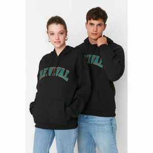 Trendyol Black Unisex Oversize Fit Sweatshirt kép