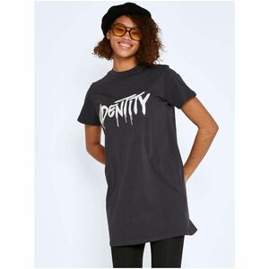 Dark grey long T-shirt with print Noisy May Zodiac - Women kép