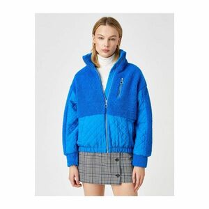 Koton Zippered Quilted Detailed Plush Jacket kép