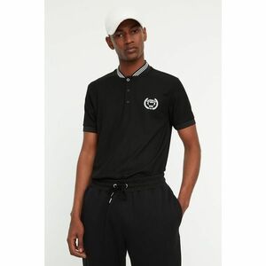 Trendyol Black Men's Slim Fit Polo Collar Short Sleeve Embroidered Polo Collar T-shirt kép