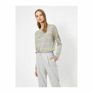 Koton Women's Gray Striped Knitwear Sweater kép