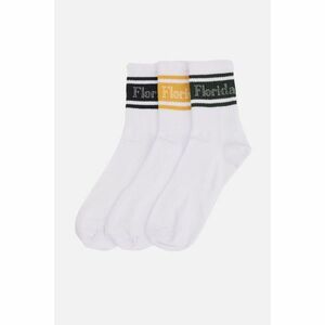 Trendyol White Men's 3 Pack College Socks kép