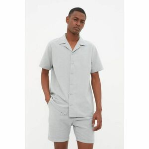 Trendyol Gray Men's Regular Fit Top Collar Shirt kép