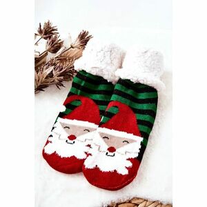 Christmas Long Socks Santa Claus Black and Green kép