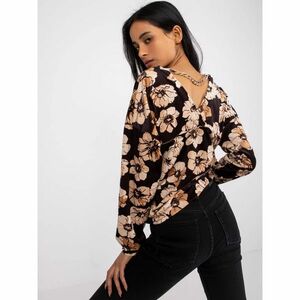 Black and beige velor blouse with a chain on the back Auroray kép