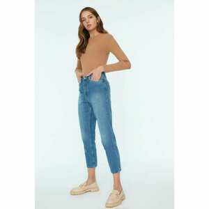 Trendyol Blue High Waist 100% Cotton Mom Jeans kép