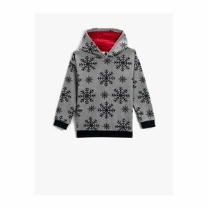 Koton Snowflake Printed Hooded Sweatshirt Long Sleeve kép