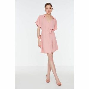 Trendyol Pink Belted Shirt Dress kép