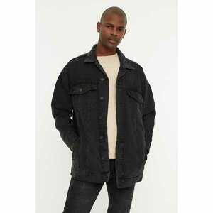 Trendyol Anthracite Men's Oversize Denim Jacket kép