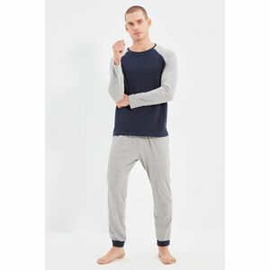 Trendyol Navy Blue-Grey Men Regular Fit Pajamas Set kép