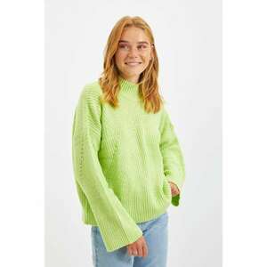 Trendyol Yellow Stand Up Collar Knitwear Sweater kép
