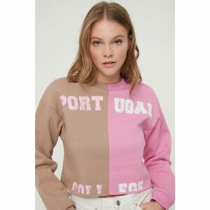 Trendyol Multi Colored Loose Crop Printed Raised Knitted Sweatshirt kép