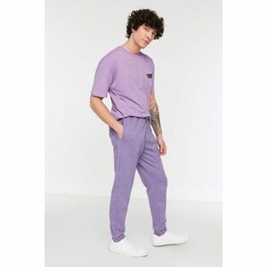Trendyol Purple Men's Regular Fit Rubber Leg Sweatpants kép