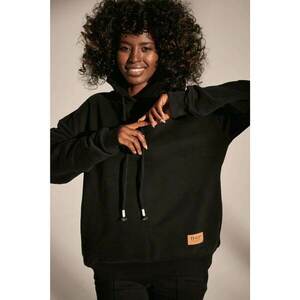 Black hooded sweatshirt made of recycled Steam MOTHER EARTH material kép