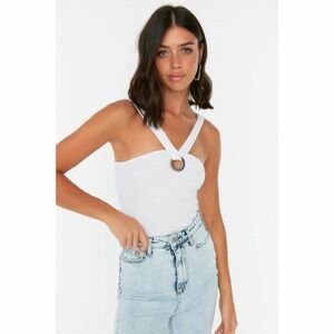 Trendyol White Cut Out Detailed Knitted Blouse kép