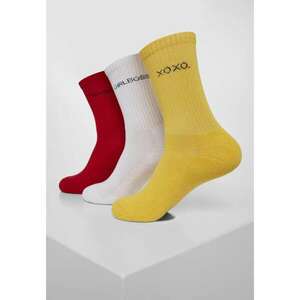 Wording Socks 3-Pack Yellow/red/white kép