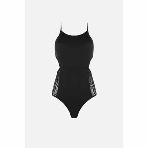 Trendyol Black Lace Detailed Halter Neck Swimsuit kép