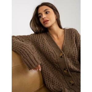Női gombos pulóver RUE PARIS barna kép