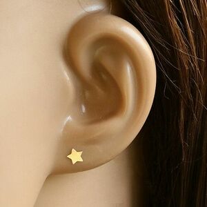 585 arany fülbevaló - fényes hold és szimmetrikus csillag körvonal, stekkeres fülbevaló kép