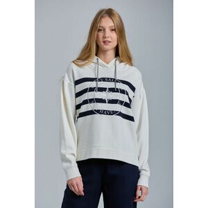 MELEGÍTŐ FELSŐ GANT D1. EMBROIDERED STRIPE HOODIE fehér S kép