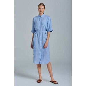 RUHA GANT D2. LINEN CHAMBRAY SHIRT DRESS kék 40 kép