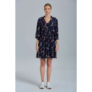 RUHA GANT D1. SAILING PRINT V-NECK DRESS kék 42 kép