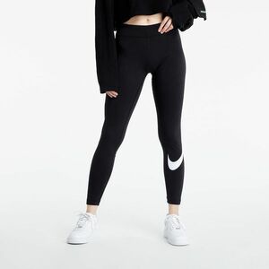 Nike Sportswear Essential GX Mid-Rise Swoosh Leggings Black/ White kép